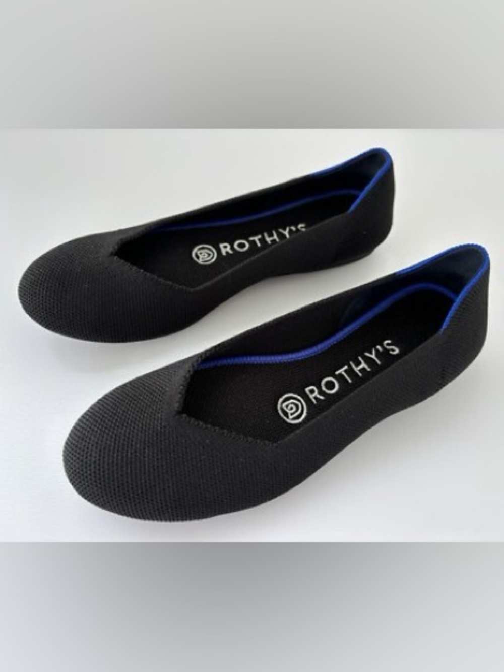 Rothy's The Flat Round Toe Ballet Women’s Shoes Black Size Us 9